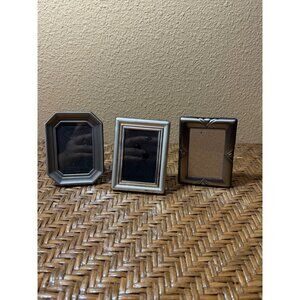 Set Of Three Vintage Silver-Tone Tabletop Picture Frames